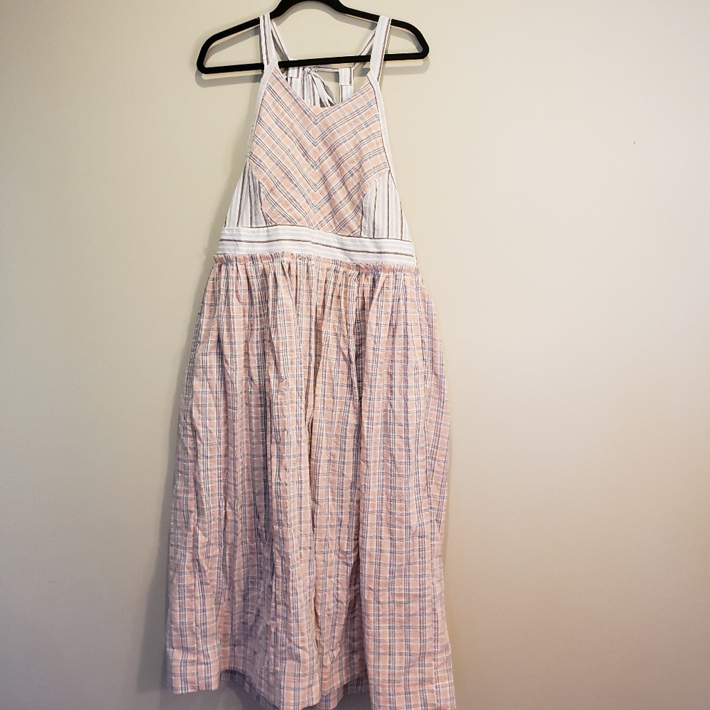Free People Color Theory striped halter midi dress Size Medium